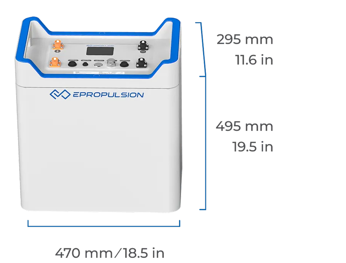 ePropulsion E163 battery Dimensions