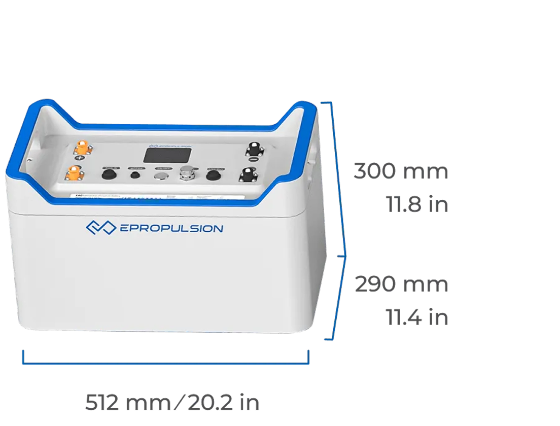 ePropulsion E60 battery Dimensions