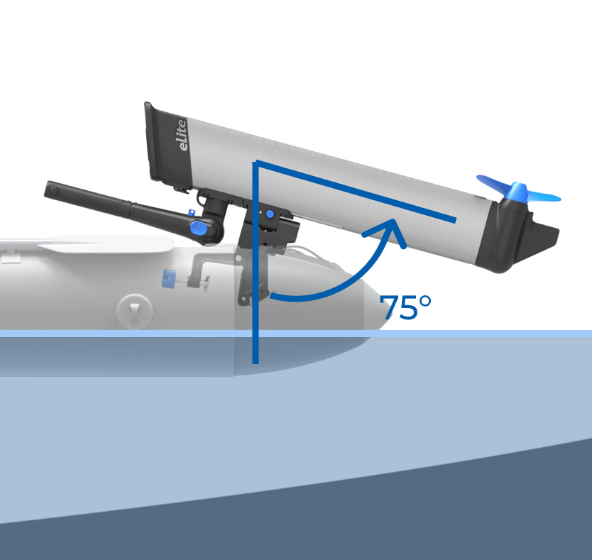 Full Tilt at 75° for beach landings and storage