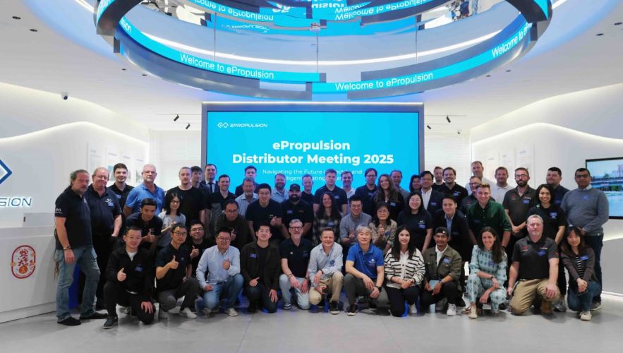 ePropulsion global distributor meeting group photo celebrating growth
