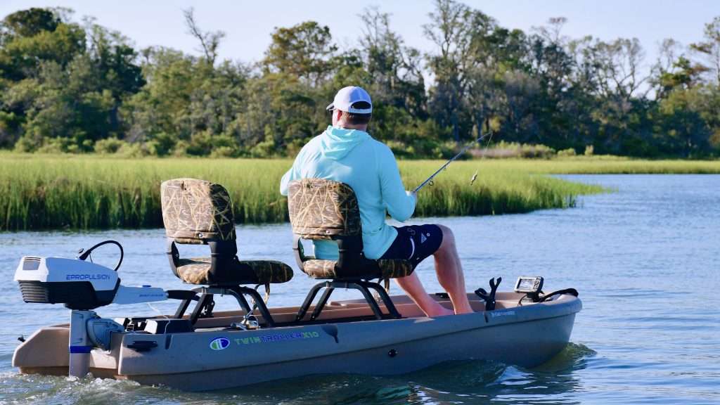 Small Outboard Motor on Boat